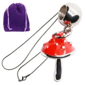 Red Mushroom Necklace Pendant on Dainty Chain, Cute Fantasy Mushroom Gifts